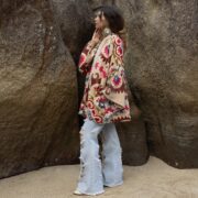 Handcrafted Cotton Velvet Kimono Jacket: Boho Chic Style - Mei - Image 2