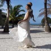 Arani Boho Wedding Dress: Raw Cotton Beach Maxi Dress - Image 4