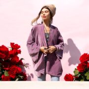 Vintage Plum Velvet Kimono: Plus Size Boho Cotton Jacket - Bali - Image 8