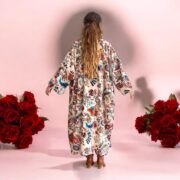 Velvet Kimono Duster: Floral Boho Maxi Coat, Plus Size - Mai - Image 7