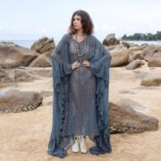 Sea Slate Ondine Net Mesh Weave Dress - Boho Beach Cover-Up | Handcrafted Elegance | Versatile Kaftan | Plus-Inclusive | Flowy & Chic Style
