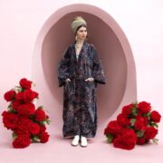 Handmade Bohemian Velvet Kimono Robe: Paisley Duster Coat, Plus Size - Harper Jade - Image 5