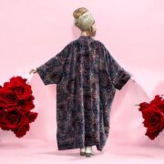 Handmade Bohemian Velvet Kimono Robe: Paisley Duster Coat, Plus Size - Harper Jade - Image 7