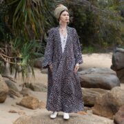 Plus Size Velvet Kimono Duster: Smokey Jaguar Boho Robe - Harper Jade - Image 7