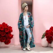 Plus Size Velvet Kimono Robe: Boho Floral Duster Coat - Harper Jade - Image 5