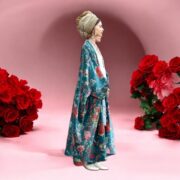 Plus Size Velvet Kimono Robe: Boho Floral Duster Coat - Harper Jade - Image 6