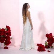 Boho Halter Wedding Dress: Ruffle Trim Cotton Beach Bridal Gown - Kyra - Image 8