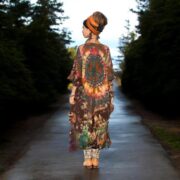 Mystic Tie-Dye Peace Symbol Kaftan Dress – Plus Size Boho Festival Tunic - Image 7