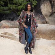 Jade Velvet Kimono: Plus Size Boho Cotton Duster - Harper Jade