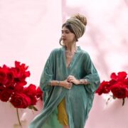 Plus Size Velvet Kimono Duster: Seafoam Boho Lace Robe - Misty - Image 8