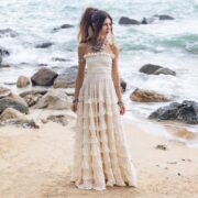 Handmade Raw Cotton Boho Wedding Dress: Strapless Ruffle Maxi - Savana