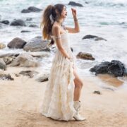 Handmade Raw Cotton Boho Wedding Dress: Strapless Ruffle Maxi - Savana - Image 2