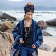 Plus Size Handwoven Cotton Kimono Duster: Boho Winter Jacket - Ivara - Image 4