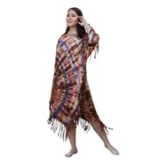 Plus Size Tie-Dye Fringe Kaftan – Handmade Boho Cotton Tunic Dress 1X–3X | Arlo - Image 9