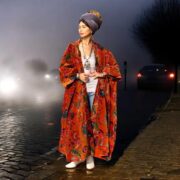 Velvet Boho Robe: Reversible Cotton-Lined Terracotta Rose Jacket - Harper Jade - Image 5