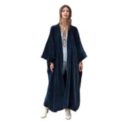 Plus Size Velvet Kimono Duster – Harper Jade in Midnight Indigo, Luxe Boho Wrap - Image 9