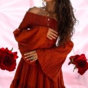 Off-Shoulder Bohemian Wedding Dress: Tiered Cotton Maxi - Lucia - Image 10