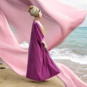 Plus Size Velvet Kimono Duster: Boho Lace Robe, Handmade Jacket - Misty - Image 6