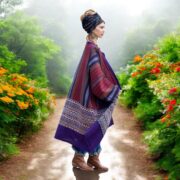 Plus Size Handwoven Gheri Cotton Kimono Duster: Boho Winter Coat - Ivara - Image 6