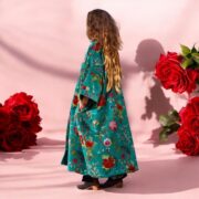 Floral Cotton Velvet Kimono Duster: Long Boho Robe - Mai - Image 6