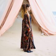 Plus Size Velvet Kimono Duster: Mahogany Floral Boho Coat - Mei - Image 6