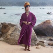 Silky Velvet Kimono Robe – Dusky Rose Boho Duster Jacket | Mai by ZinniaPearl