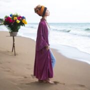 Silky Velvet Kimono Robe – Dusky Rose Boho Duster Jacket | Mai by ZinniaPearl - Image 6