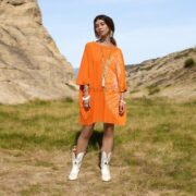 Handmade Tie-Dye Tunic Dress: Plus Size Cotton Boho Kaftan - Galaxy - Image 5