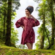 Garnet Galaxy Sunburst Tie Dye Tunic | Plus Size Boho Mini Dress - Image 8