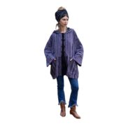 Handwoven Gheri Cotton Hoodie Jacket: Lilac Sahara Patchwork Boho Coat - Image 9