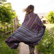 Plus Size Handwoven Boho Kimono Robe: Sable Wine Cotton Duster - Imperial - Image 7