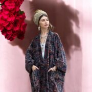 Velvet Kimono Robe: Luna Paisley Boho Duster, Cotton-Lined Wrap - Harper Jade - Image 8