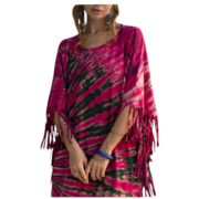 Handmade Tie-Dye Fringe Tunic Dress: Plus Size Boho Kaftan - Arlo - Image 10