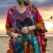 Plus Size Tie-Dye Midi Dress: Black Heart Boho Festival Outfit - Cleo - Image 8