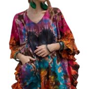 Plus Size Tie-Dye Midi Dress: Black Heart Boho Festival Outfit - Cleo - Image 10