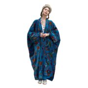 Indigo Oasis Velvet Kimono Duster: Plus Size Boho Coat - Harper Jade - Image 9