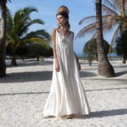 Arani Boho Wedding Dress: Raw Cotton Beach Maxi Dress