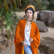 Silky Velvet Kimono Duster – Garnet Cocoa Boho Robe | Mai by ZinniaPearl - Image 4