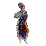 Handmade Tie Dye Maxi Kaftan Dress: Boho Cotton Beach Cover-Up - Emma - Image 9