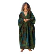 Plus Size Boho Kimono Duster: Green Patchwork Cotton Jacket - Veda - Image 9