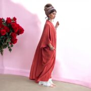 Handmade Cotton Kimono Robe: Plus Size Boho Duster, Canyon Clay - Willow - Image 6