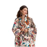 Velvet Kimono Duster: Floral Boho Maxi Coat, Plus Size - Mai - Image 10