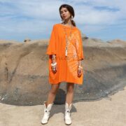 Handmade Tie-Dye Tunic Dress: Plus Size Cotton Boho Kaftan - Galaxy