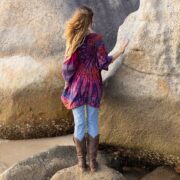 Handmade Galaxy Tie Dye Tunic Dress: Oversized Cotton Boho Top - Image 3