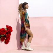 Hand-Tiedye Cotton Poncho: Arlo Fringe Boho Cover-Up - Arlo - Image 9