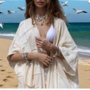 Boho Plus Size Patchwork Kimono: Handmade Cotton Duster Coat - Veda - Image 10