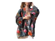 Plus Size Velvet Kimono Jacket: Floral Boho Duster, Handmade - Mei - Image 9