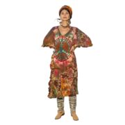 Mystic Tie-Dye Peace Symbol Kaftan Dress – Plus Size Boho Festival Tunic - Image 9