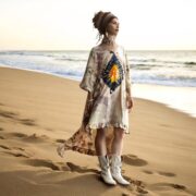 Plus Size Tie Dye Tunic Dress: Boho Beach Cover Up - Cleo - Image 5