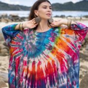 Plus Size Tie Dye Maxi Dress: Cotton Boho Caftan - Euphoria - Image 4
